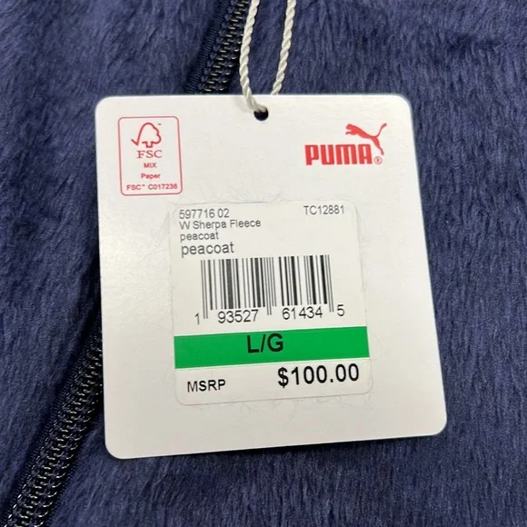 PUMA Women's Golf 2020 Sherpa Fleece Peacoat Navy - Picture 4 of 8